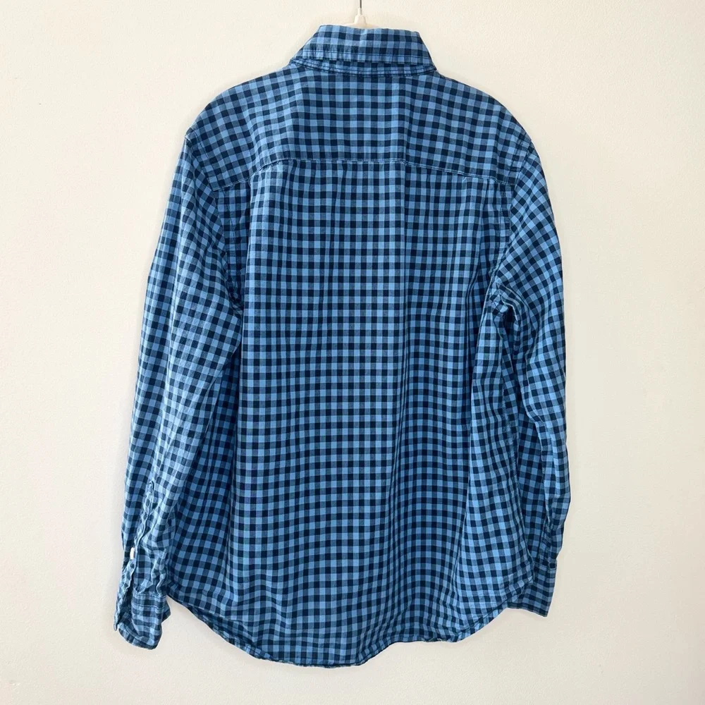 POLO Ralph Lauren Boys Blue Checked Long Sleeve Button Up Shirt Small 8 Preppy